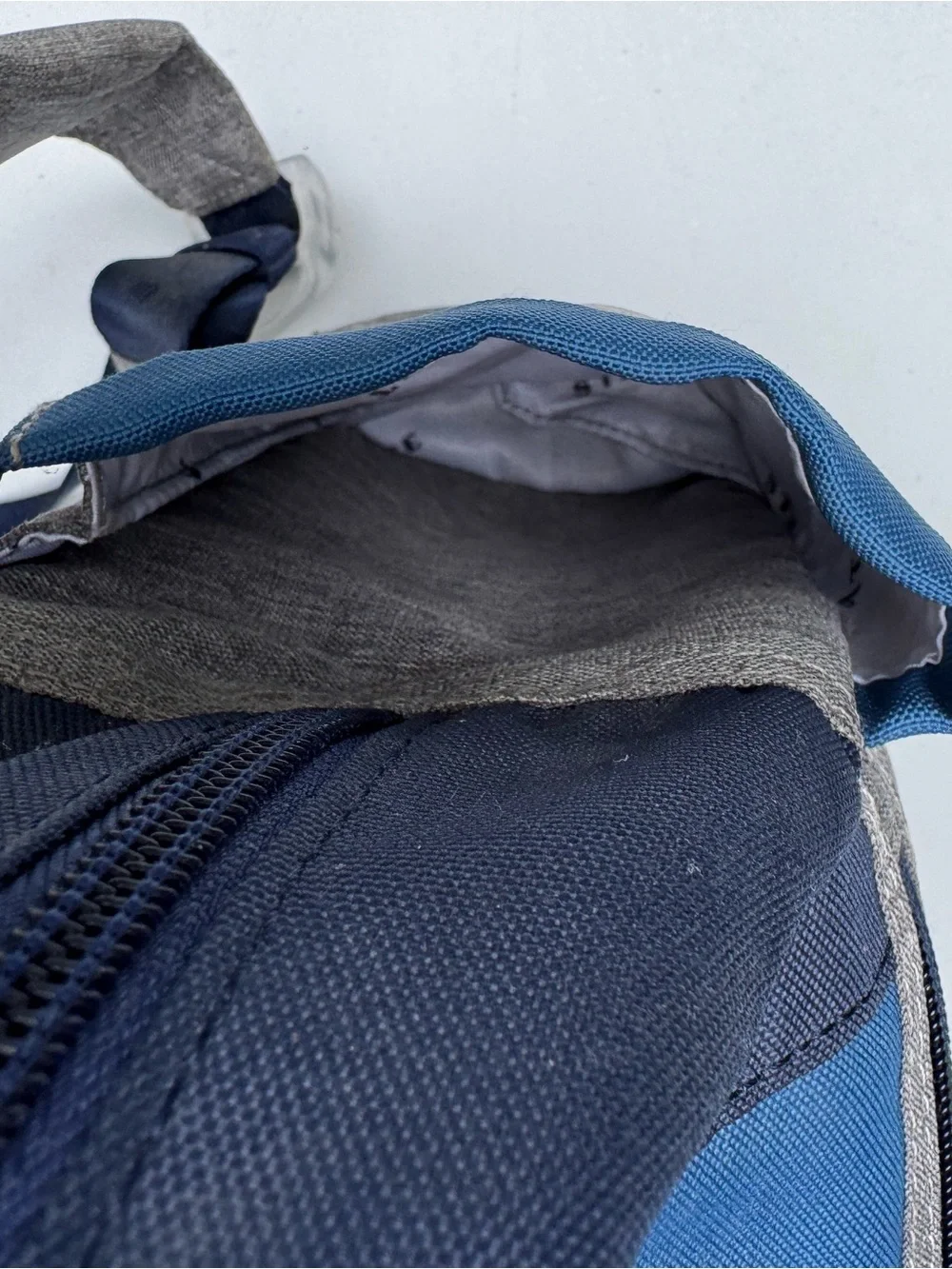 STATE Two-Tone Blue and Gray Backpack with Green Pull